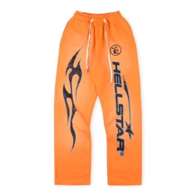 Hellstar Fire flare sweatpants 'orange dye'