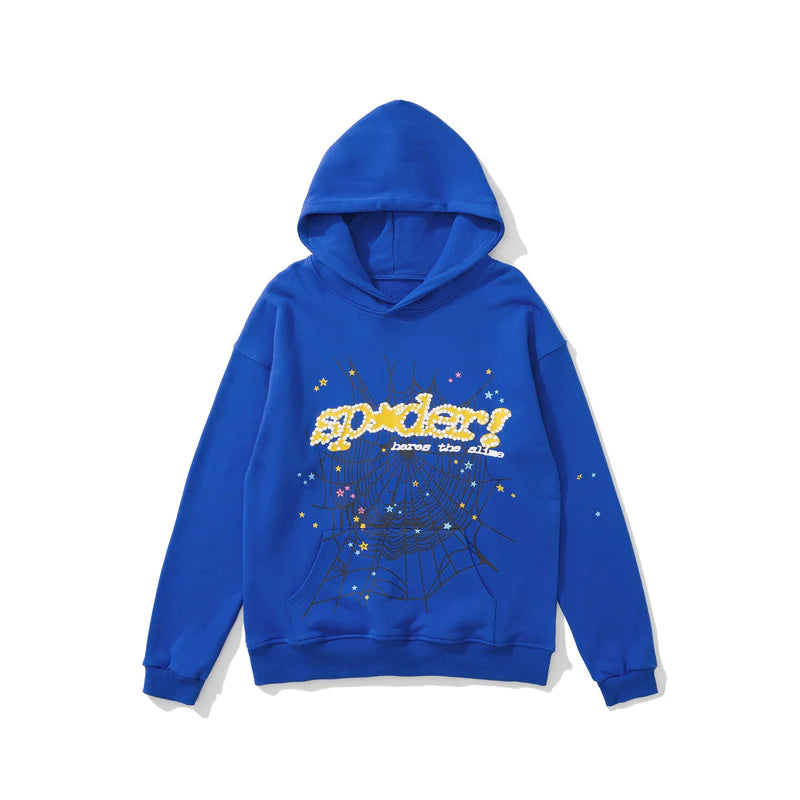 Sp5der hoodie 'yellow and blue'