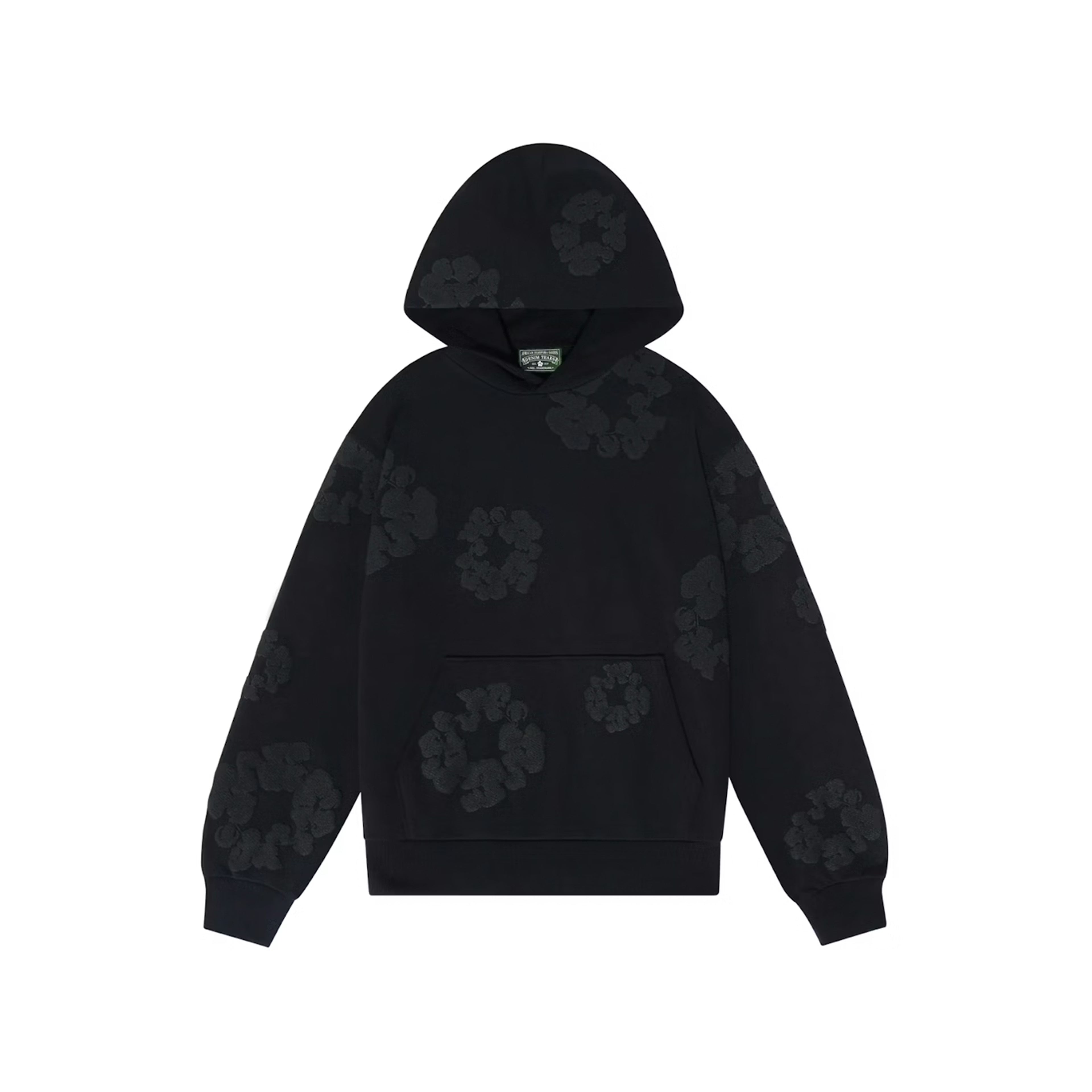 Denim Tears Cotton Wreath Black Monochrome Hoodie