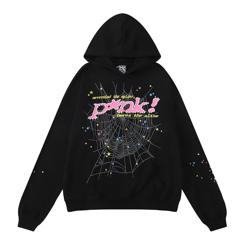 Sp5der p!nk black hoodie